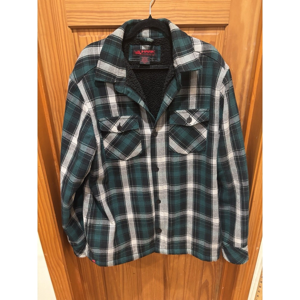 XXL Tony Hawk Skater Oversized Sherpa Lined Plaid Shacket XXL